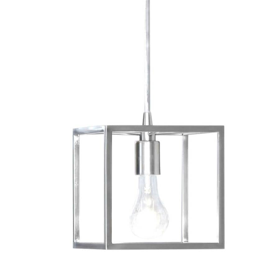 Style Selections Arctura 7.01-in Brushed Nickel Industrial Mini Cage Pendant