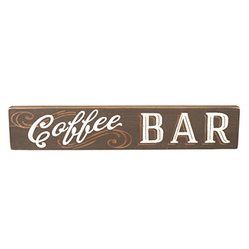 Demdaco Coffee Bar 24 x 4.5 Fir Solid Wood Plank Painted Wall Art Plaque