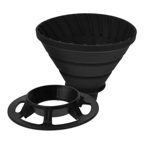 JECOMPRIS Taza de Filtro de Café Plegable de Silicona Negra para Hogar y Camping, Accesorio Reutilizable para Cafetera, Herramienta para Hacer Café, Filtro Compatible Tazas y Vasos, Fácil