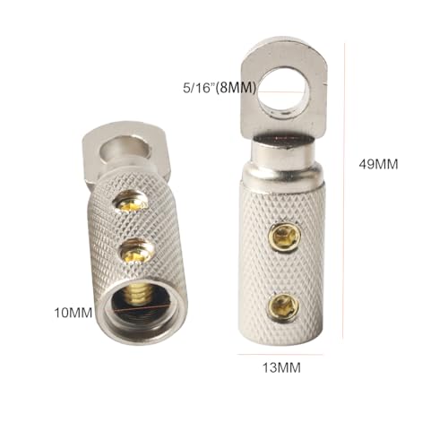 Tialecci TC84104 4 Gauge Wire Terminal Connector 5/16 Ring Wiring Terminals 4Awg Power Wire Lugs thumb #1