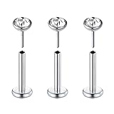 D.Bella Lip Rings Threadless Push in Tragus Earrings Surgical Steel Helix Conch Cartilage Earrings Piercing Jewelry for Women Men 16g 8mm