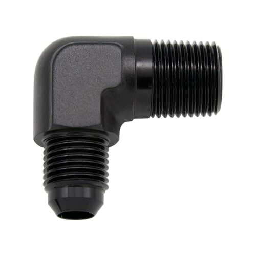 Codo aluminio negro AN6 a 1/4 NPT macho para adaptaciones de combustible 7