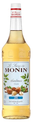 Monin Sirup Haselnuss Zuckerfrei (1 x 1,0l) - Kalorienarmer Geschmack für Kaffeegetränke Cocktails und Desserts - ohne Zucker
