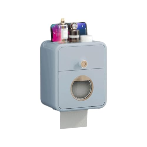 FETGKNBM2 Commercial Double Layer Toilet Tissue Dispenser with Drawer Paper Towel Dispenser Wall Mount Commercial Hand Towel Holder Box for Z Fold Tri Fold Roll Paper Restroom