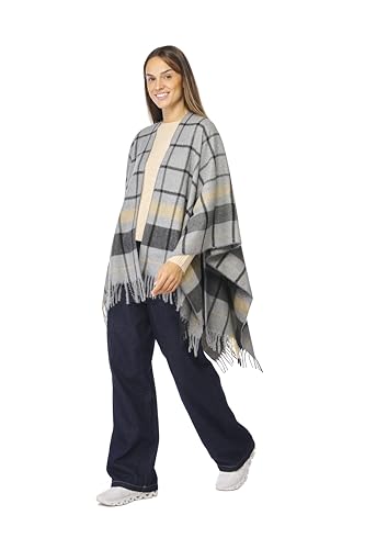Image of Women's Shawl Wrap Poncho Ruana Cape Cardigan Sweater Open Front for Fall Winter Spring