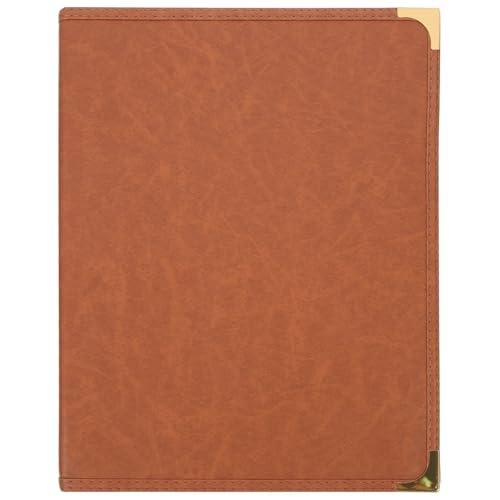 BELLIFFY Loose-Leaf Recipe Holder Clear Sleeves Menu Protective Cover Clear Menu Restaurant Menu Covers Holderrecipe Binder Menu Cocktail Menu Holder Menu Cover Book Brown Pu