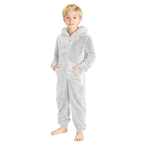 Mono De Invierno Niña Con Capucha Forro Polar Espeso Buzo Entero Abrigado Con Cremallera Ropa De Una Pieza Color Sólido Talla Grande Caliente