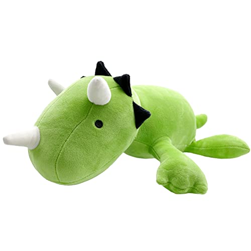 RELANCY Dinosaur Plush. Green 15 Inch 1.2Ib Soft Plush Dinosaur Throw Pillow, Stuffed Animal for Toy Birthday Gifts