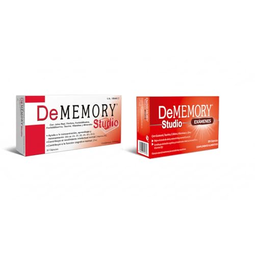 Pack Especial Época de Exámenes - DeMemory Studio 30 Cápsulas- Contribuye al Rendimiento Intelectual Normal + DeMemory Studio Exámenes 20 Cápsulas- Mejora el Estado de Alerta y Reduce la Fatiga Mental