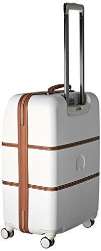 Delsey Paris Chatelet Hardside Luggage With Spinner Wheels, Champagne White, Checked-Medium 24 Inch, With Brake #TOP3
