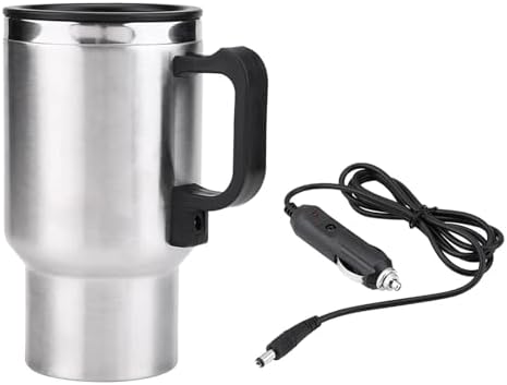 12V Car Heating Cup 450ml Stainless Steel Travel Mug Vacuum Insulated, 1 Count