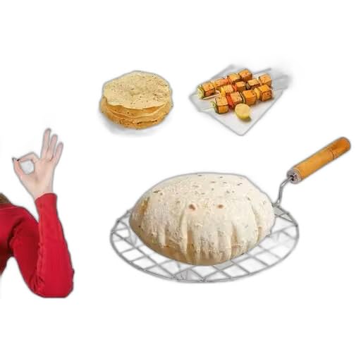 Barbeque Jali Roaster Chapati Toast Grill Wooden Handle Round & Square Roaster Pack of 1_PT-image-32