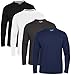 Full Time Sports¨ 3 4 6 Pack Assortiment de Hauts dŽcontractŽs Langarm -, Kurzarm - Pack Multiple T-Shirts Rundhals, 4 Packs - Manche Longue Marine Blanc Charbon de Bois, L