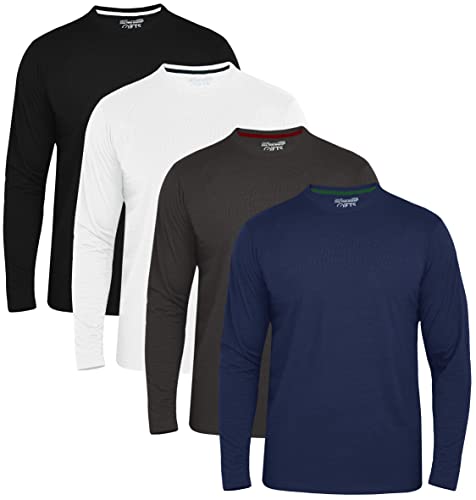 FULL TIME SPORTS Langarm T Shirt Herren Long Sleeve Tshirt 4Er T-Shirt...