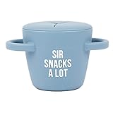 Bella Tunno Happy Snacker – Spill Proof Snack Cups for Toddlers and Babies, Snack Containers Made from Silicone BPA Free, Soft Opening & Removable Lid (Sir Snacks A lot)