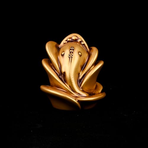 Image of Artarium Rose Shape Ganesh Ji Idol Ganesha Ji Murti Ganesha Statue for Car Dashboard Figurine Decoration & Pooja Gifting Purpose Sculpture House Warming Statue (Rose Ganesh Antique 3 Inch)