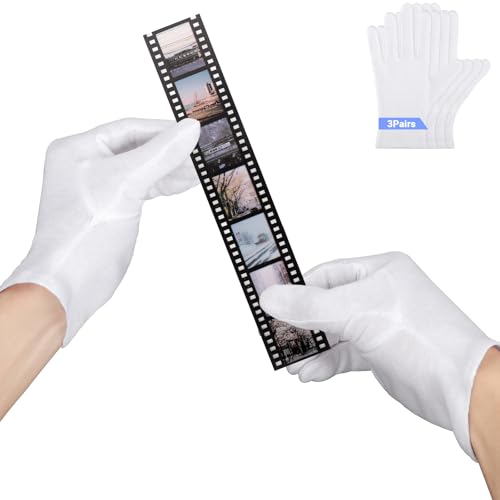 ENPOINT Large Work Gloves - 3 Pairs White Gloves for Art Handling, Photography, for Coin, Jewelry, Metal Inspection, Film, Photo, Stamp Handling
