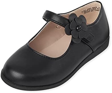 The Children's Place girls Uniform Comfort Flex Shoes Mary Jane Flat, Black, 9 Toddler US