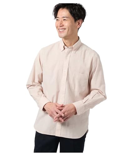 [ニューヨーカー] ロングスリーブ ワッシャー コードストライプ 長袖ショートボタンダウンシャツ メンズ 16765705 ライトオレンジ S