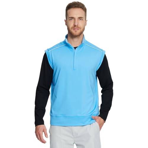 M MAELREG Golf Vests For Men Dry Fit Lightweight Moisture Wicking Performance Sports Breathable Golf 1/4 Zip Pullover Men3