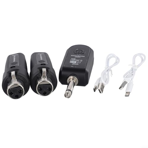 Sistema de Micrófono Inalámbrico UHF con Adaptador XLR Transmisor Receptor para Micrófono Dinámico, Guitarra, Mezcladora de Audio PA, 20 Canales Ajustables, 550-573MHz, Alcance 30-50m (1 bandeja 2) miniatura 2