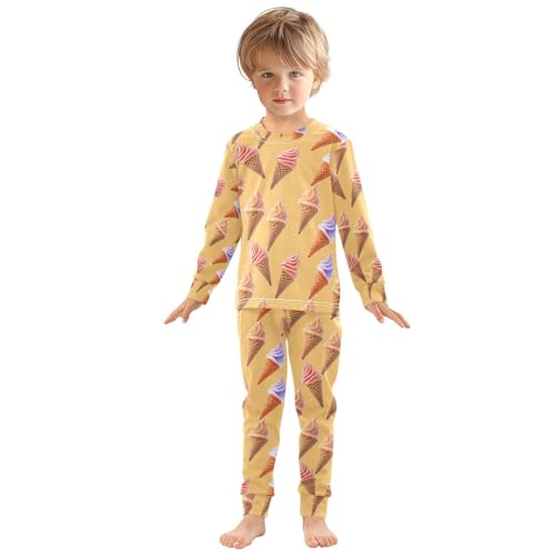 ALAZA Sweet Cones Ice Cream Pajamas Long Sleeve Sleepwear 2-Piece Pajama Set3