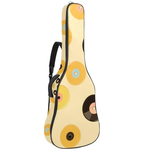 Sac de transport étanche pour guitare acoustique 40-41 pouces avec motif disques
