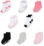Luvable Friends Unisex Baby Fun Essential Socks, Black Pink, 0-6 Months