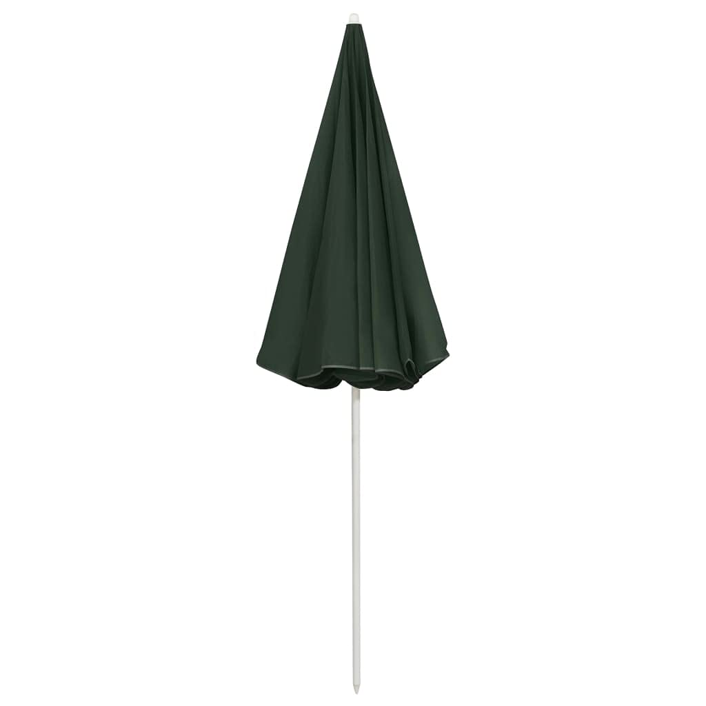 Ombrello da Spiaggia con Palo in Alluminio Blu e Bianco 240 cm, Parasole da Giardino Rotondo con Protezione UV e Design Pieghevole, Materiali Durevoli e Altezza Regolabile