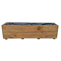 Pflanzkasten selber bauen aus Douglasie und einem Mörtelfass