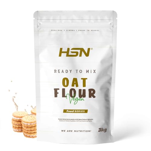 HSN Harina de Avena de Sabores Instantánea en Polvo | Galletas Crema 3Kg = 60 Tomas por Envase | Sin Azúcares Añadidos | Ideal Tortitas de Avena, Batidos de Proteínas | No-GMO, Vegano