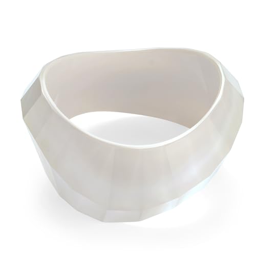 WOWORAMA Colorful Resin Acrylic Bangle Bracelets for Women Geometric Chunky Mottled Acetate Resin Bangles Wide Acrylic Plastic Bracelets Statement Jewelry