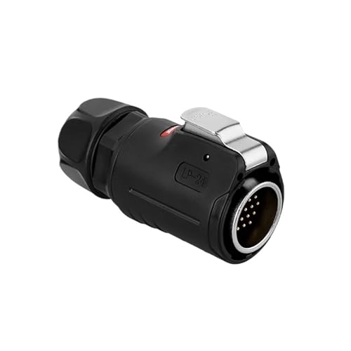 LP24 Waterproof 10-24pin Industrial Signal Power Connector AC250V Electrical 5A Socket for Wire Connection(LP-24 10-24pin Plug,19P)