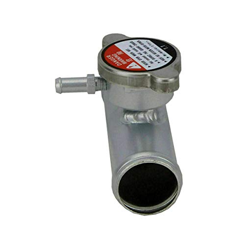 38Mm 1-1/2" Aluminum In Line Coolant Radiator Filler Neck Hose With Cap Silver #TOP3