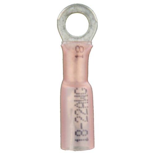 Conector anillo termorretráctil 22/18 gauge 1/4 rojo para cables eléctricos en pack de 100
