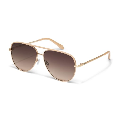 Image of QUAY High Key Extra Large Polarized Unisex Aviator Sunglasses, UV Protection, Oversized Accessories for On The Go Lifestyle