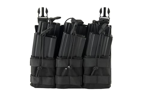 Pochette de magazine triple double M4 Lancer Tactical avec fixation auto-agrippante