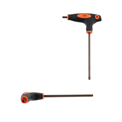 Image of Antrader T30 Torx Screwdriver,S2 Steel T-Handle Dual End Wrench-2Pcs | Anti Tamper Proof Torx Key,Ergonomic T-Shaped Non-Slip Grip,With Hanging Holes For Easy Storage