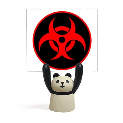 Support symbole rayonnement nucléaire rouge panda pour ranger et décorer son espace