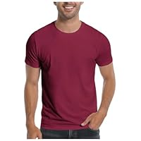 T-shirt Basique Homme Coupe Ajustée - Uni - Col Rond - Manches Courtes - Pour Sport, Quotidien, été
