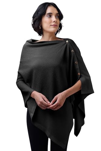 Image of Zelena Cotton Bamboo Blend Premium Nursing Cover for Breastfeeding | Breastfeeding Cover for Mothers | Feeding Shawl for Mother | Feeding Cloth | Breathable Nursing Covers (Black)