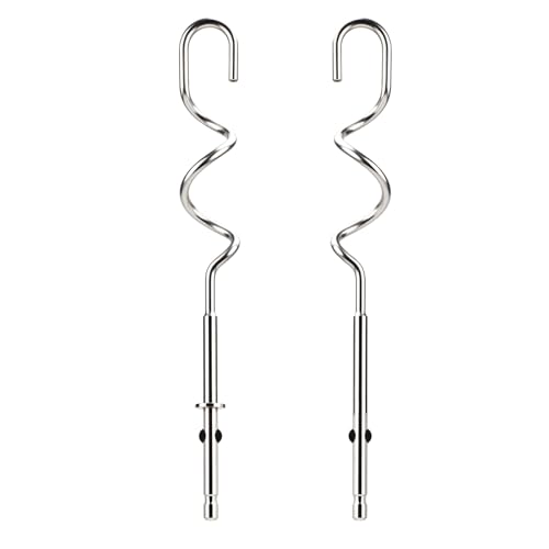 2pcs 990143000 Mixer Dough Hook for Hamilton, Stainless Steel Hand Mixer Replacement Beaters...