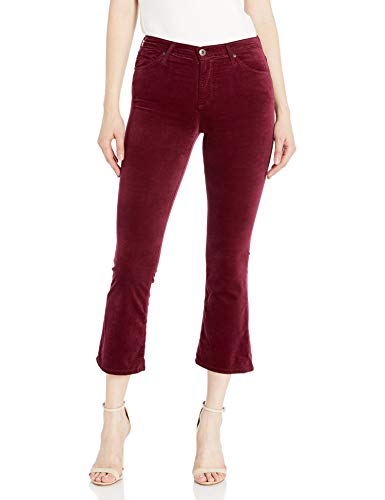 AG Adriano Goldschmied Women's High-Rise Slim Flare, Velvet Jodi Crop, Gooseberry, 29