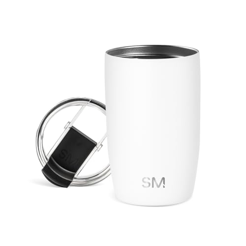 Simple Modern Travel Coffee Mug Tumbler with Flip Lid | Reusable Insulated Stainless Steel Cold Brew Iced Coffee Cup Thermos | Gifts for Women Men Him Her | Voyager Collection | 12oz | Winter White