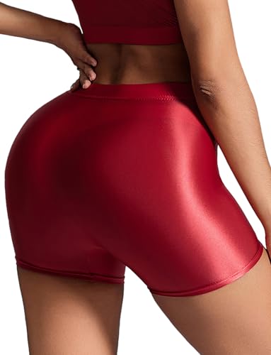 Short de danse brillant haut de gamme short taille haute effet mouillé design exclusif