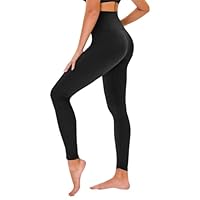 TNNZEET High Waist Leggings Damen Elastische Leggins Weiche Sporthose für Sport Gym,Schwarz,L-XL