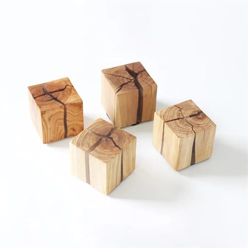 Lámpara de pared de madera para pasillos oscuros aplique de resina LED cubo 7