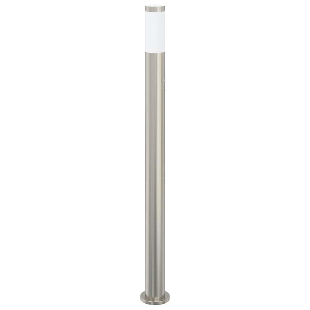 Lampada a colonna con sensore, 110 cm, in acciaio inox, IP44, resistente alle intemperie, per giardino, terrazza, illuminazione vialetto, con sensore di movimento, angolo di rilevamento di