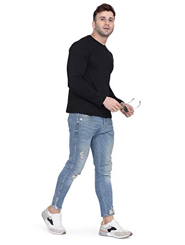 Image of Self Design Men Full Sleeve Round Neck Multicolor T-Shirt (Pack of 2)