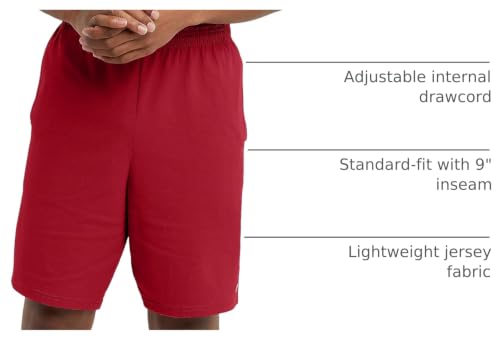 Image of Champion Men Graphic Lounge Short,Standard Fit,7 inch Inseam,Script Logo,Lightweight 100% Cotton Jersy,Available Regular,Big,Tall